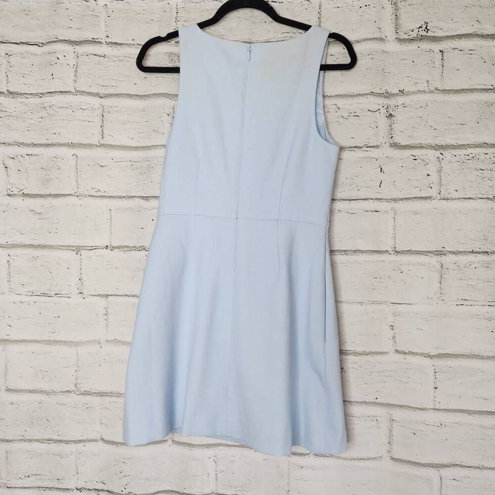 Aritzia Babaton Womens Dew Blue Satin Spectre Mini Fit and Flare Dress Size 2 - Picture 4 of 10